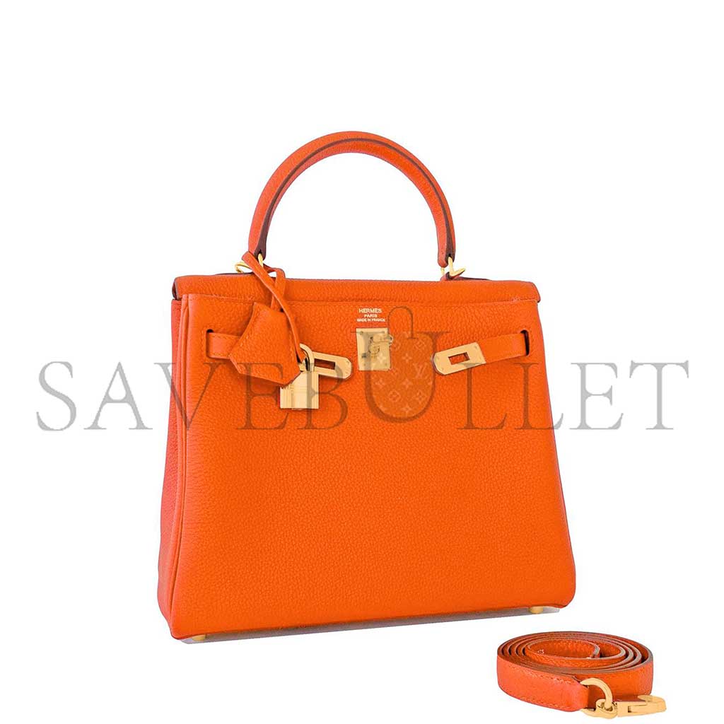 HERMÈS MASTER ORANGE KELLY 25 TOGO BAG (25*17*7cm) 